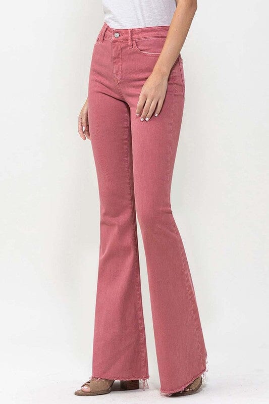 High Rise Super Flare Jeans VERVET by Flying Monkey MINERAL RED 24 