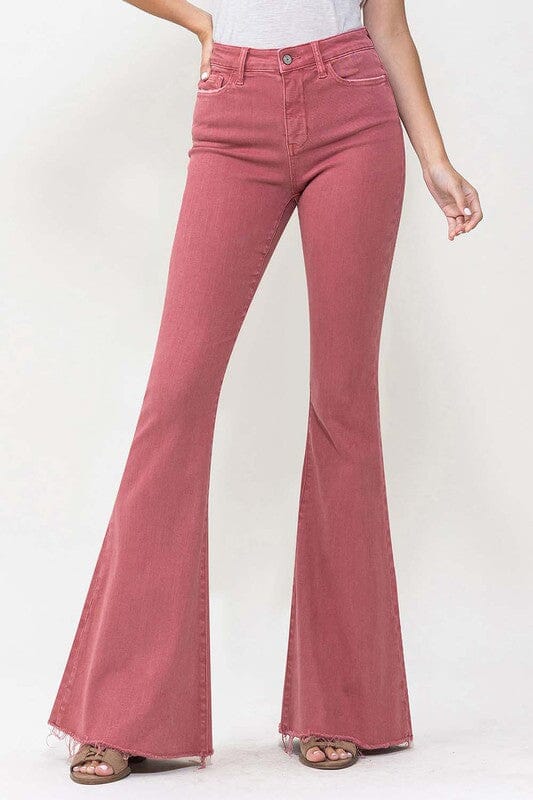 High Rise Super Flare Jeans VERVET by Flying Monkey MINERAL RED 24 