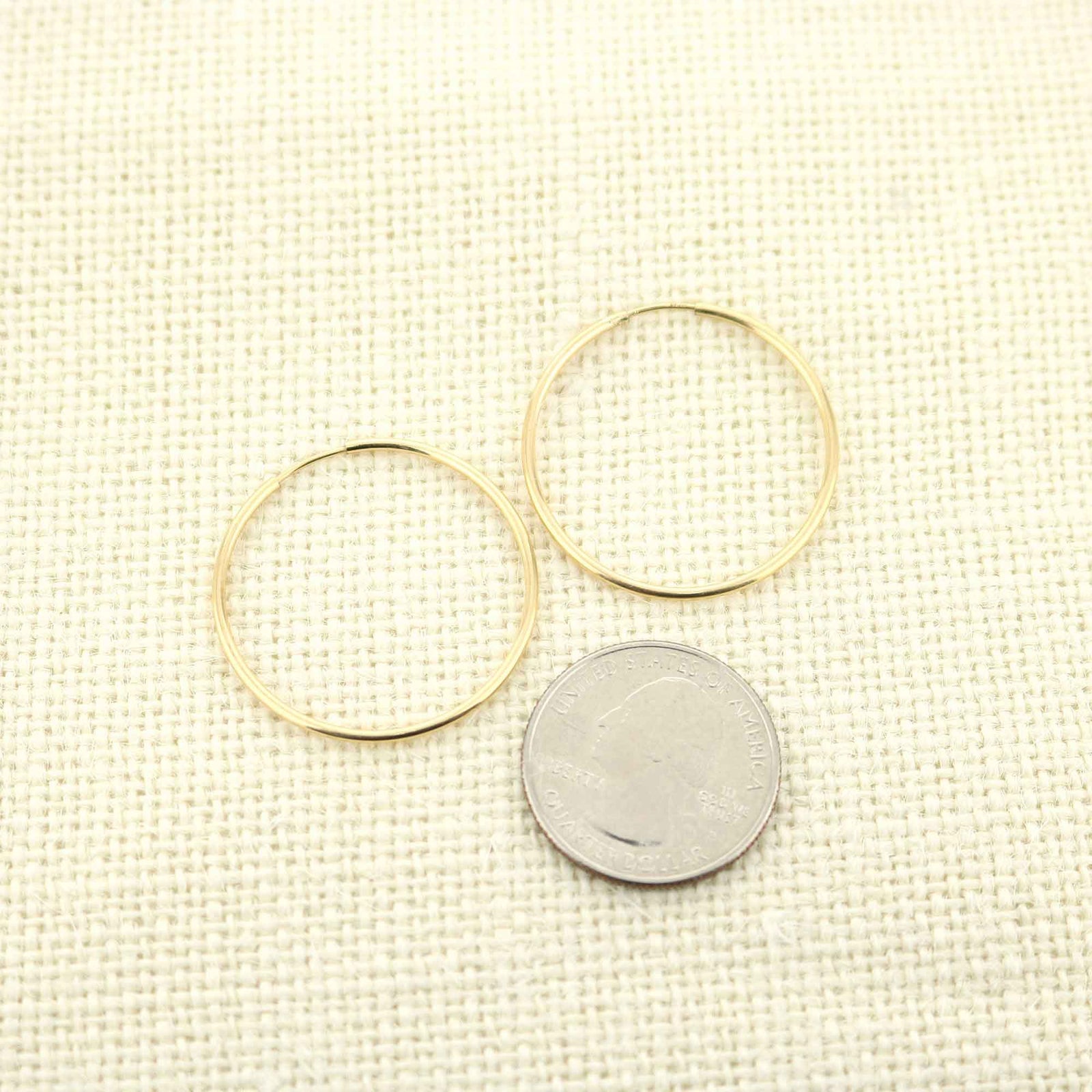 14k Yellow Gold Filled Hoop Earrings 30 Mm