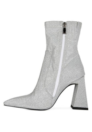 Hustlers Shimmer Block Heeled Ankle Boots Rag Company 
