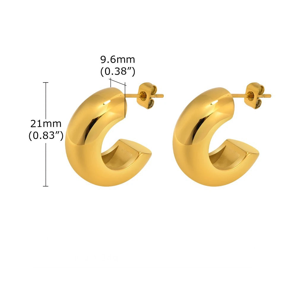 18k Gold Plated Chunky Hoop Earrings