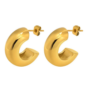 18k Gold Plated Chunky Hoop Earrings