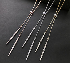 Pave Lariat Pendant Necklace