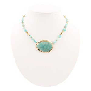 Impressions of Blue Amazonite Freeform Necklace