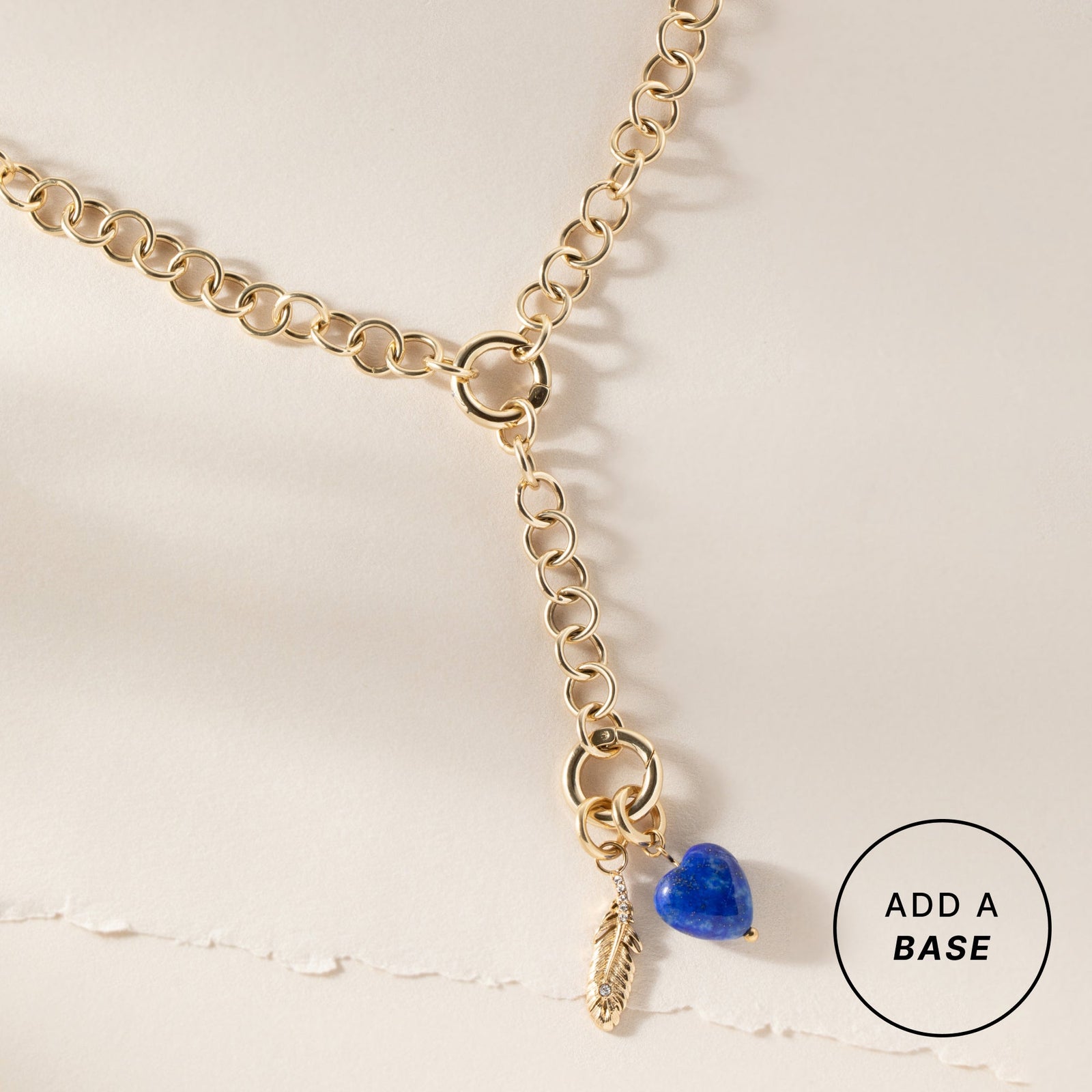 Lapis Gemstone Heart Interchangeable Charm