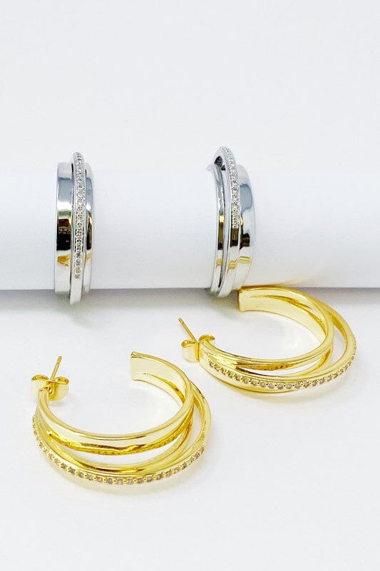 Irene Dimensional Hoop Earrings Ellison and Young 