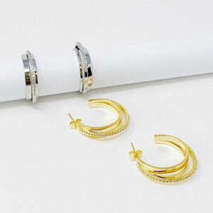 Irene Dimensional Hoop Earrings Ellison and Young 