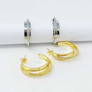 Irene Dimensional Hoop Earrings Ellison and Young 