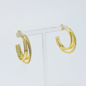 Irene Dimensional Hoop Earrings Ellison and Young Gold OS 