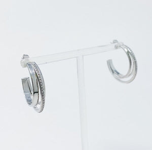 Irene Dimensional Hoop Earrings Ellison and Young Silver OS 