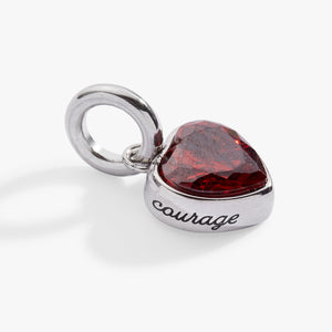 January 'Courage' Heart Birthstone Charm