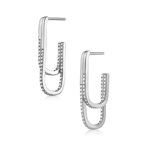Jasmine Pave Double Hoop