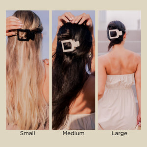 Jet Black Small Flat Square Hair Clip