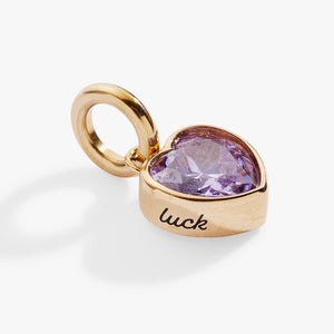 June 'Luck' Heart Birthstone Charm