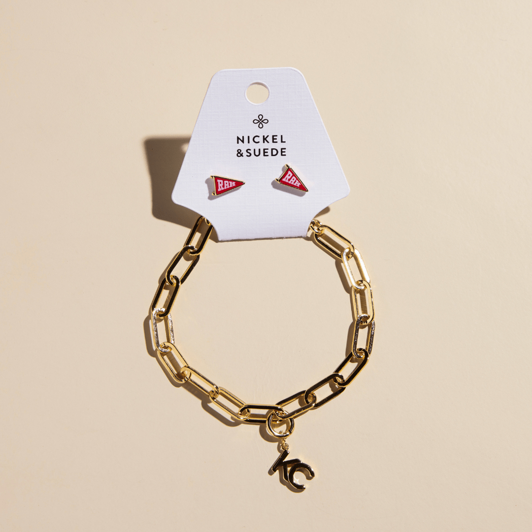 KC Charm Bracelet and Stud Set