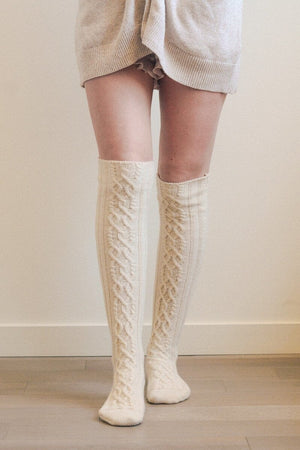 Knee High Cable Knit Socks Hats & Hair Leto Collection 