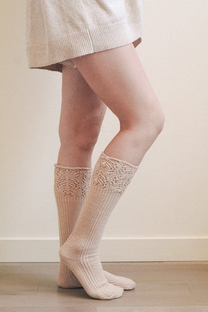 Knee High Pointelle Ribbed Socks Hats & Hair Leto Collection Pink 