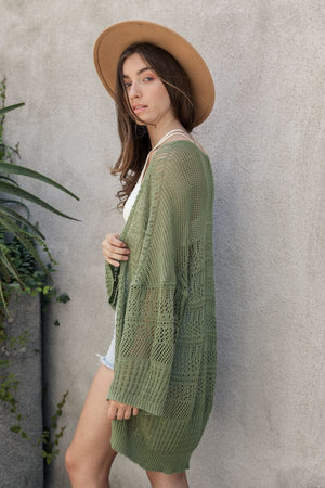 Knit Netted Cardigan Ponchos Leto Collection 