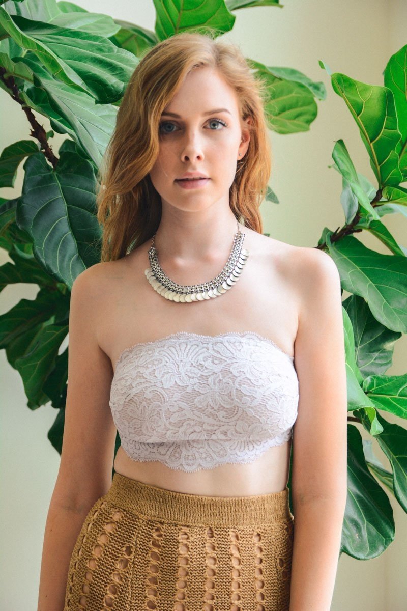 Lace Seamless Bandeau Bralette Small / Lilac