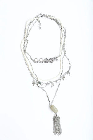 Layered Chain Jade Necklace Jewelry Leto Collection 