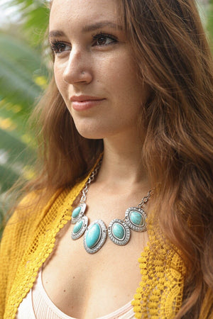 Leaflet Turquoise Necklace Jewelry Leto Collection 
