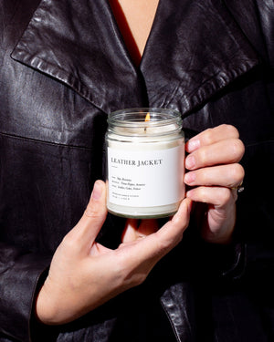 Leather Jacket Minimalist Candle by Brooklyn Candle Studio