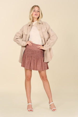 Light beige shacket with pockets Lilou 