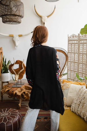 Lightweight Anemone Embroidered Kimono Leto Collection 