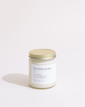 Leather Jacket Minimalist Candle by Brooklyn Candle Studio
