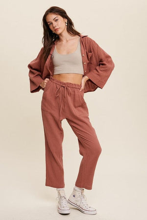 Long Sleeve Button Down and Long Pants Sets Listicle 