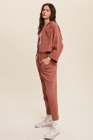 Long Sleeve Button Down and Long Pants Sets Listicle 