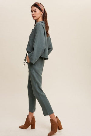 Long Sleeve Button Down and Long Pants Sets Listicle 