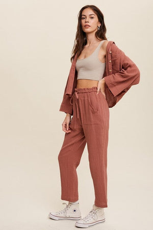 Long Sleeve Button Down and Long Pants Sets Listicle 