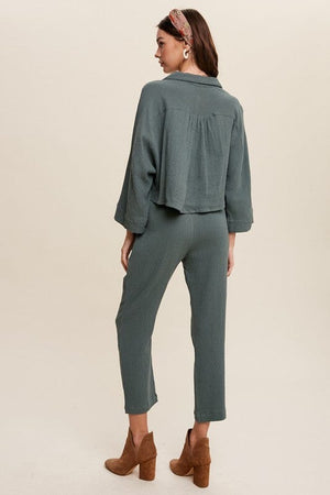 Long Sleeve Button Down and Long Pants Sets Listicle 