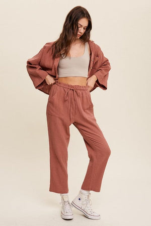 Long Sleeve Button Down and Long Pants Sets Listicle 