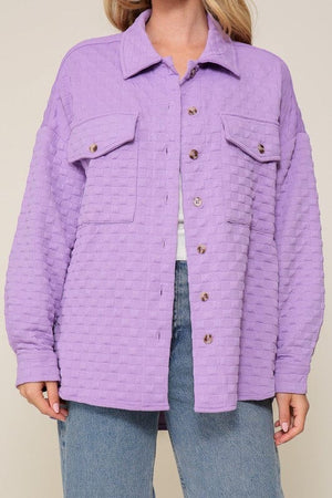 Long Sleeve Quilted Button Down Jacket TIMING 