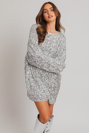 Long Sleeve Sequin Mini Dress LE LIS 