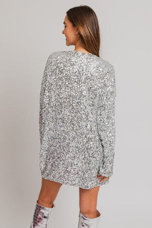 Long Sleeve Sequin Mini Dress LE LIS 