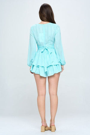 Long Sleeve Tiered Mini Romper One and Only Collective Inc 