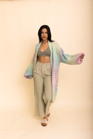 Lounge Around Longline Ombre Cardigan Ponchos Leto Collection 