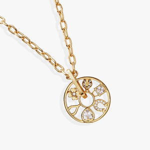 Love and Luck Wheel Charm Necklace