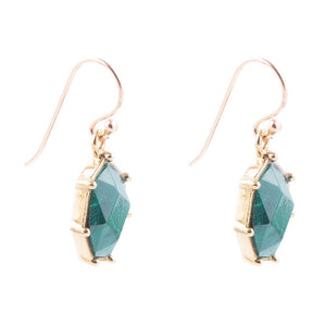 Lukcy 7's Green Malachite and Golden Earrings