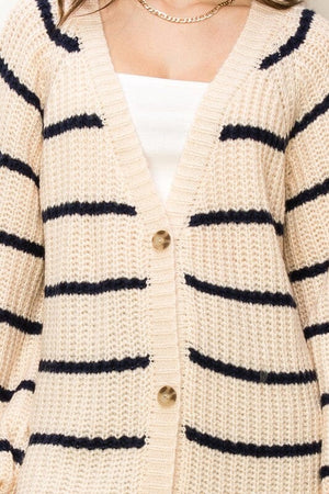 Made for Style Oversized Striped Sweater Cardigan HYFVE 