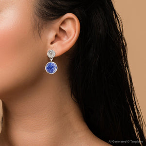 Madrid Blue Lapis Sterling Silver Post Drop Earrings