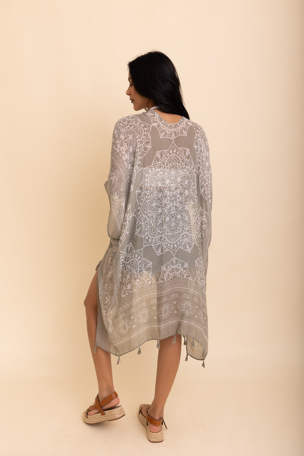 Mandala Tassel Kimono One Size / Olive