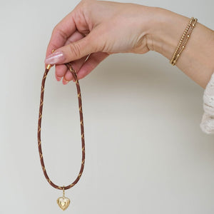 Metallic Chocolate Minimalist Cord Necklace