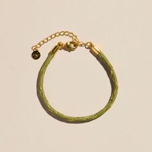 Metallic Moss Minimalist Cord Bracelet