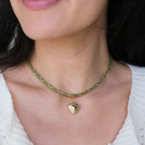 Metallic Moss Minimalist Cord Necklace