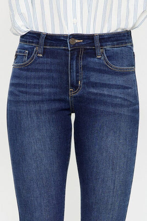 MID RISE ANKLE SKINNY JEANS-KC20009D Kan Can USA 