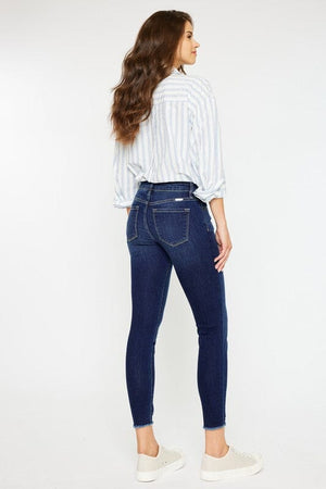 MID RISE ANKLE SKINNY JEANS-KC20009D Kan Can USA 